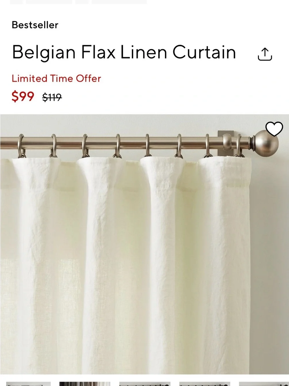 Pottery Barn Belgian Flax Linen Drapes | 100% Linen | 50x 84 | 2 curtains total